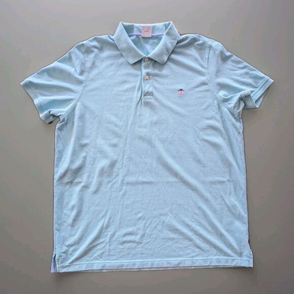 Brooks Brothers Slim Fit Men's Light Blue Polo Shirt Short Sleeves XXL - Picture 2 of 11